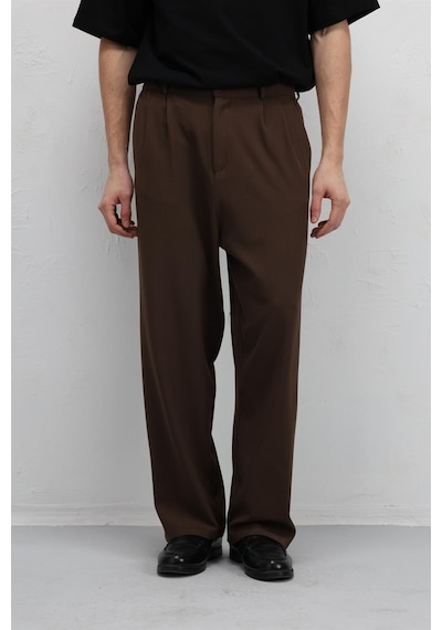 Vamos Baggy Fit Kumaş Pantolon 30-795-1 Kahve