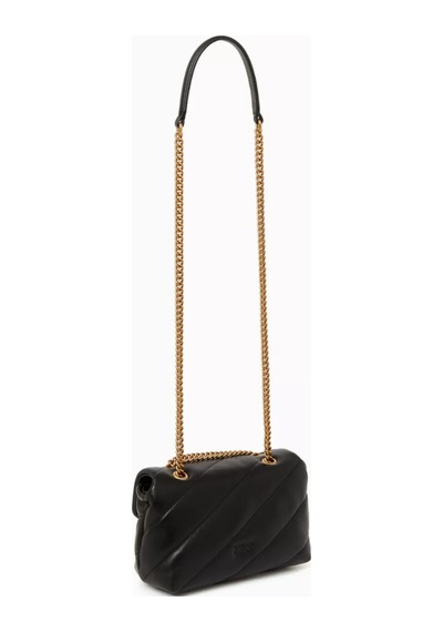 Pinko Love Maxi Kapitone Nappa Mini Şişme Çanta, Şık & Çok Yönlü El Çantası Siyah