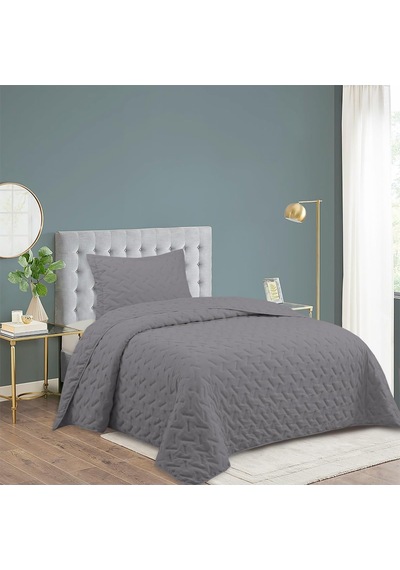Milena Tek Kişilik Yatak Örtüsü Seti 180x240cm - Volanlı Yastıklı%100 Polyester Zarif Tasarım Antrasit Nevresim Takımı Diğer Milena Tek Kişilik Yatak Örtüsü Seti 180x240cm - Volanlı Yastıklı%100 Polyester Zarif Tasarım Antrasit Nevresim Takımı Diğer