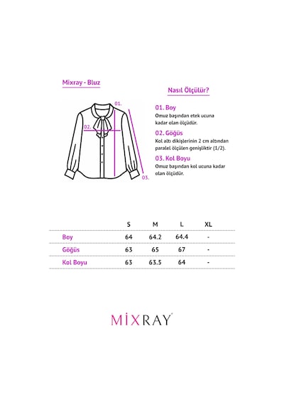 Mixray 4733 Kadın Büzgü Robalı Uzun Kol Müslin Gömlek Pembe