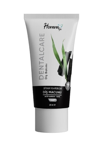 Homm Bitkisel Karbon Diş Macunu Siyah 20 ML