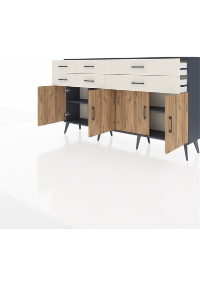 Arges Konsol 3 Raflı 6 Çekmeceli 4 Kapaklı 176x30x99 Antrasit-çam/aytaşı Atlas Çam/aytası - Antrasıt Arges Konsol 3 Raflı 6 Çekmeceli 4 Kapaklı 176x30x99 Antrasit-çam/aytaşı Atlas Çam/aytası - Antrasıt