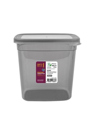 6 Adet 1.85 Lt. + 6 Adet 1.1 Lt. Dikdörtgen Saklama Kabı Gri
