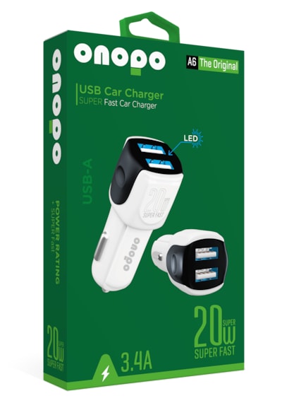 Onopo 3.4a Çift Usb Çıkışlı Hızlı Araç Şarjı 20w - A6