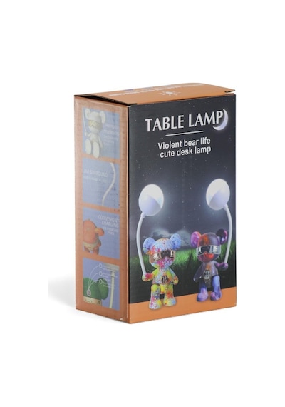Şarjlı Led Masa Lambası Uzaylı Ayıcık - 2 Modlu Sevimli Masa Lambası Renkli