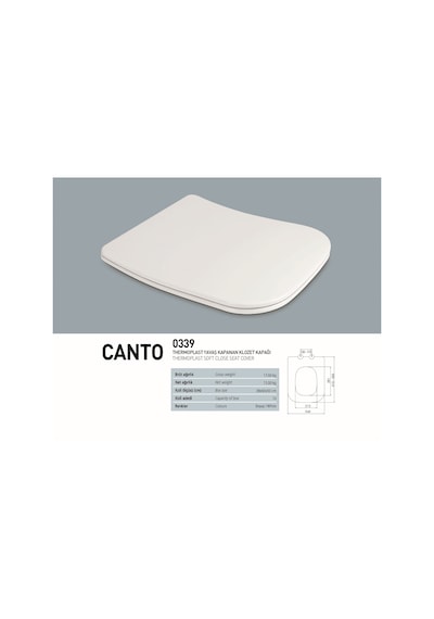 Nkp Canto Thermoplast Yavaş Kapanan Kare Klozet Kapağı 0339
