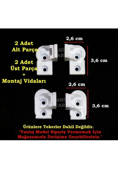 Duşakabin Plastik Kapı Parçası Duşakabin Yedek Parça 2.6 x 2.6 x 3.6 CM Beyaz