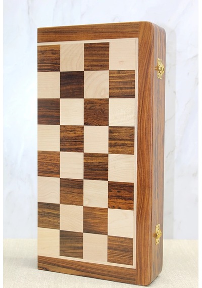 Mıknatıs Taşlı Ahşap Katlanabilir Kutulu Satranç Oyunu 40 Cm G225