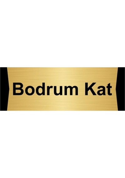 Bodrum Kat 5x20cm Altın Renk Metal Yönlendirme Levhası
