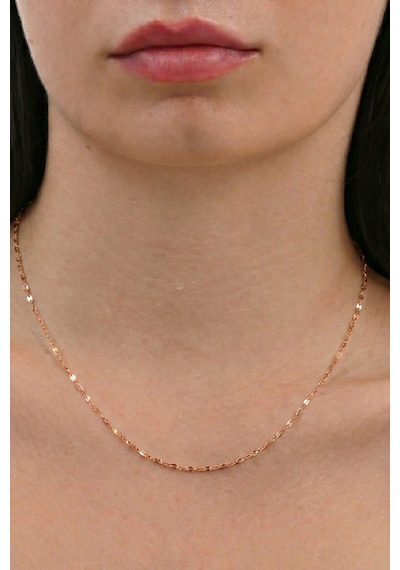 925 Ayar Gümüş Zincir Zarif Aynalı Zincir Kolye Günlük Ve Şık Kullanım Barcode Rose Gold