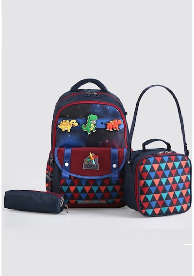 Ççs Kids Premium Okul Çanta Seti 3'lü İlkokul Ortaokul Sırt Çantası Termal Beslenme Çantası Kalemlik Lacivert 51980