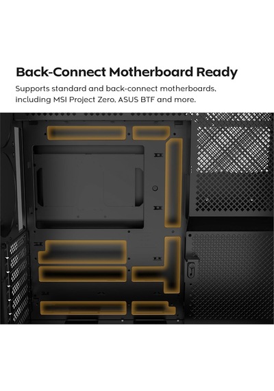 Hs01 Pro, Atx Mid-tower Pc Kasası, Oyun Bilgisayarı, Yüksek Hava Akışı, Ters Çevrilebilir Düzen, Mesh Ön Panel,