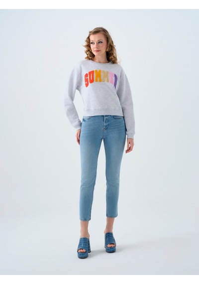 LOFT Regular Fit Kadın Sweatshirt Lf2040230 Q1.v1 Gri Melanj