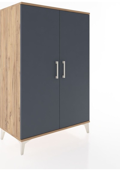 Hyperion Dolap 2 Raflı 2 Kapaklı Tek Askılı 88x44x134 Çam-ant... Çam