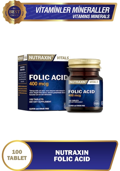 Nutraxin Folik Asit 400 Mcg 100 Tablet