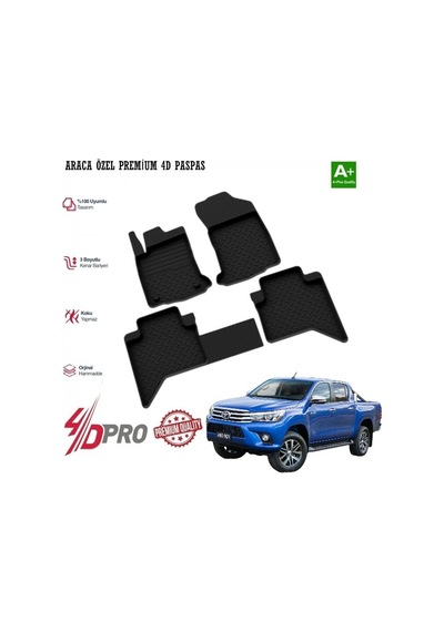 Hilux Araca Özel 4d Paspas 2017 2018 2019 2020 2021 2022 2023 2024