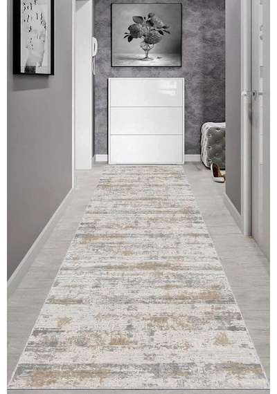 Viva Home Makinede Yıkanabilen Kaymaz Tabanlı Vintage Kesme Yolluk Ar648, Bej, 60 X 120 Çok Renkli