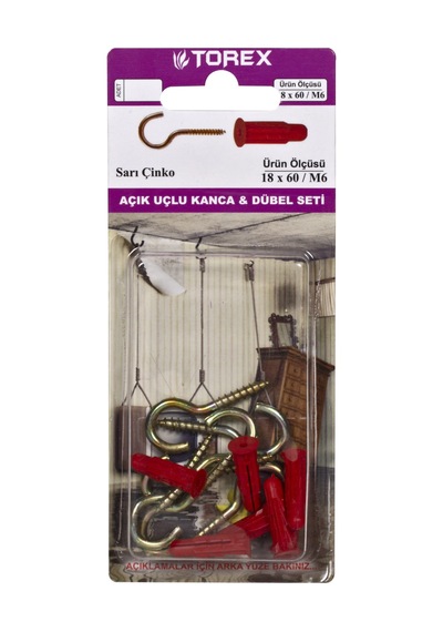 Elaletionline Açık Uçlu Kanca Ve Dübel Seti M6 18x60 - 764022375 Diğer