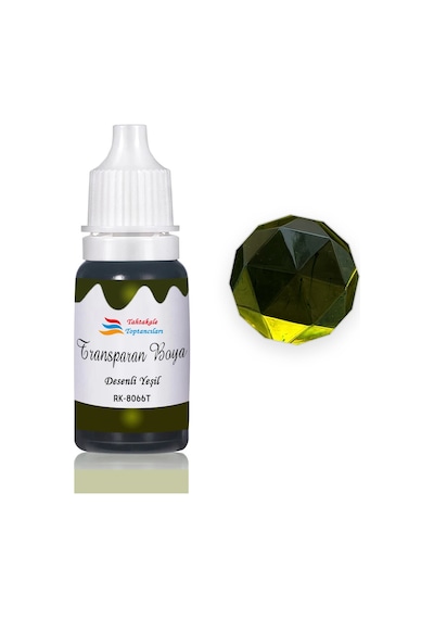 Epoksi Reçine Transparan Boya Pigment Şeffaf Epoksi Boyası 20 Ml Desenli Yeşil - 8066t