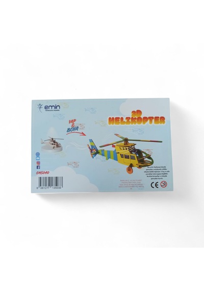 3d ''yap Ve Boya''ahşap Boyanabilir Helikopter Maketi