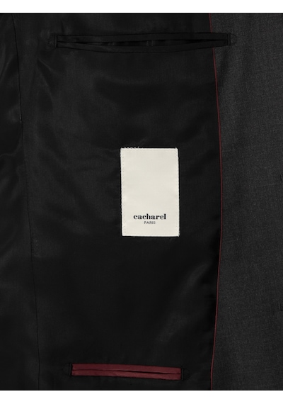 Cacharel Füme Slim Fit Mikro Desenli Yün Karışımlı Takım Elbise Gri