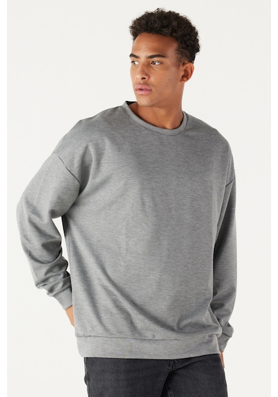 AC&Co / Altınyıldız Classics Erkek Grı Melanj Oversize Bol Kesim Bisiklet Yaka Düz Sweatshirt Gri Melanj AC&Co / Altınyıldız Classics Erkek Grı Melanj Oversize Bol Kesim Bisiklet Yaka Düz Sweatshirt Gri Melanj