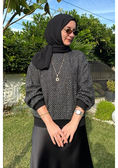 Rabia Şamlı Tüvit Sweat Beyaz Çizgili Normal