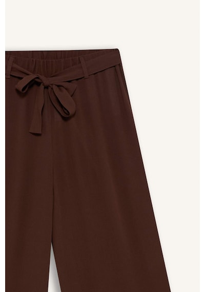 Defacto Culotte Geniş Paça Krinkıl Viskon Kapri C9565ax25aubn333 Kahve