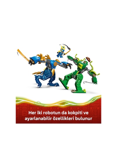 LEGO® NINJAGO® Jay’in Ejderha Robotu Savaşı 71853 - 4 Yaş ve Üzeri Çocuklar için 2 Minifigür İçeren Oyuncak Yapım Seti (107 Parça)