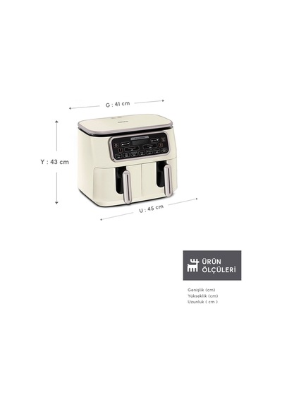 Karaca Air Pro Cook Duo Köz Xxxl 8 Kişilik Airfryer 4 + 4 L