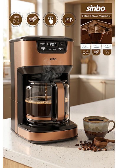 Scm-9040 Otomatik Zaman Ayarlı Xl 14 Fincan Filtre Kahve Makinesi Dijital Göstergeli
