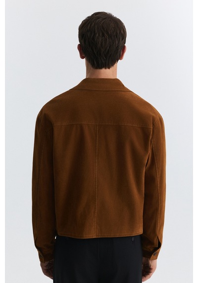 Antioch Crop Fit Suni Süet Ceket Camel