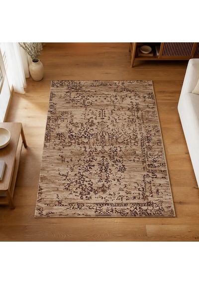 Kartela Halı Siro Halı Kaymaz Taban Makinede Yıkanabilir Halı Kahverengi - 80 X 120 Cm