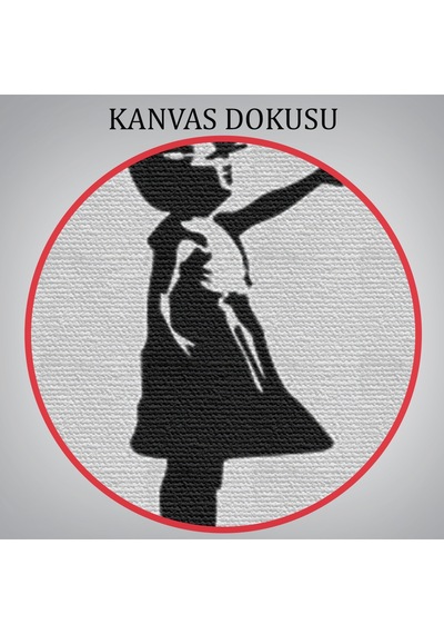 Banksy Kırmızı Balonlu Kızın'ın Her Zaman Umut Vardır Yazılı Tablosu-5012 70 X 100