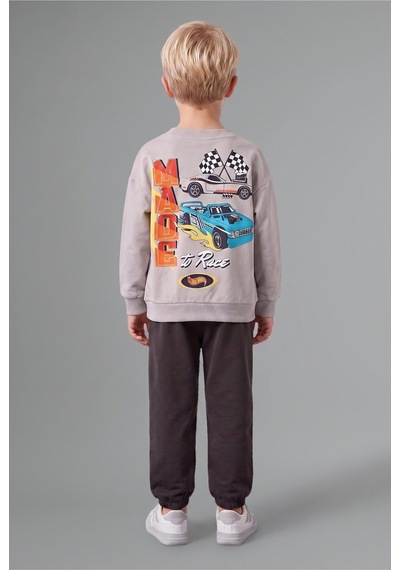 Defacto Hot Wheels Lisanslı Baskılı Bisiklet Yaka Basic Sweatshirt Ve Jogger Eşofman Altı 2li Takım Erkek Bebek I0151a526wngr91 Gri-gr91