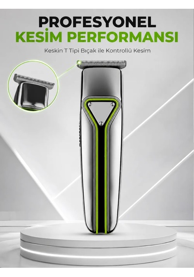 Astraltech Şarjlı Saç Sakal Tıraş Makinesi T Başlıklı 1 2 3 Mm Taraklı Kablolu Ve Kablosuz