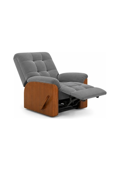 Smarto Relax Ticino Manuel Mekanizmalı Ayak Uzatmalı Ahşap Yan Panelli Polyester Tv Koltuğu Baba Koltuğu Gri