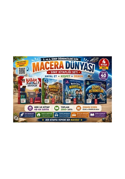 Macera Dünyası Sınıf Kitaplığı Seti 3. Ve 4. Sınıf 4 Kitap 40 Hikâye