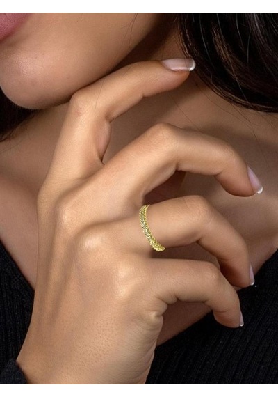 Brezza Lusso Jewelry Tek Sıra Zirkon Taşlı Tamtur Bayan Yüzük