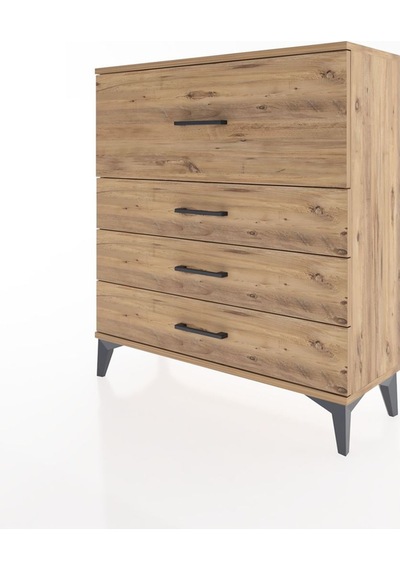 Arges Şifonyer 4 Çekmeceli 88x30x96 Çam-çam Atlas Çam