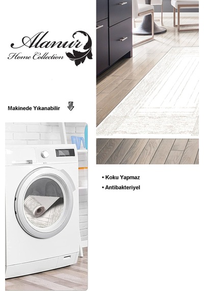 Dekoreko Kaymaz Taban Djt Mutfak Halısı Trend Modern M5076 Yeşil