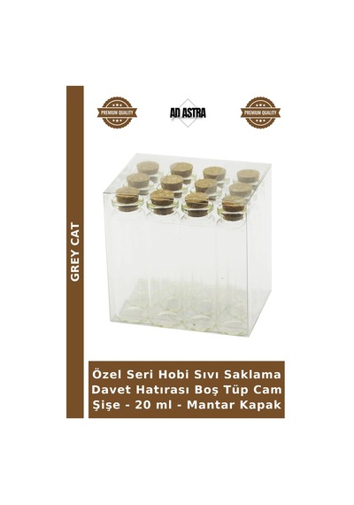 Özel Seri Hobi Sıvı Saklama Davet Hatırası Boş Tüp Cam Şişe - 20 Ml - Kapak