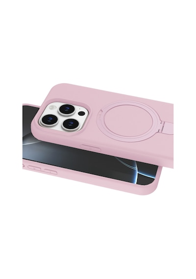 Apple iPhone Uyumlu  15 Pro Max Uyumlu Regal Magsafe Standlı Kapak - Açık Pembe