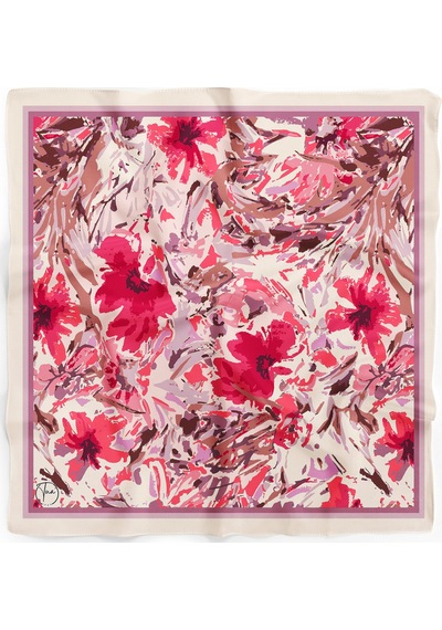 Pınk Flower Desen Bandana/fular Çok Renkli