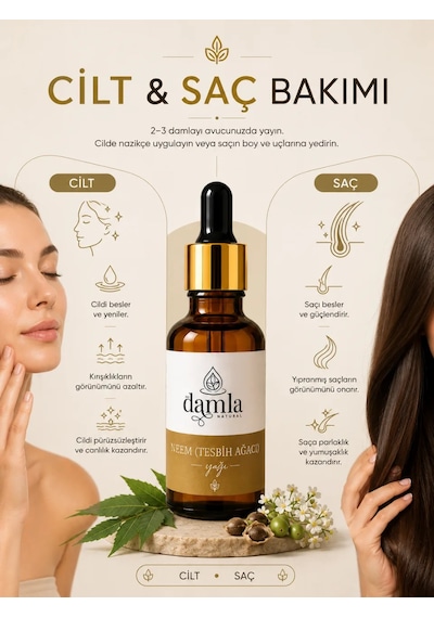 Biodamla Natural Neem Tesbih Ağacı Yağı 10 Ml