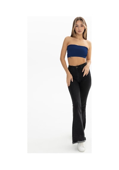 Mistirik Palude Model Straplez Bluz Örme Semaless Mdeol Bluz Bondeo Lacivert Renk Lacivert