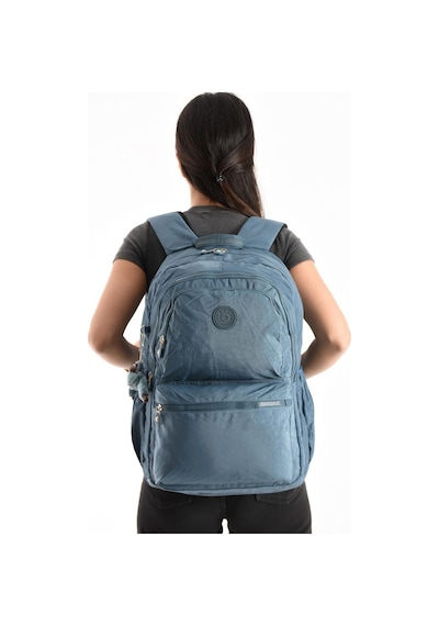 Baginn Unisex Kadın Sırt Çantası Gümlük Kullanıma Uygun Büyük Boy Seyahat Çantası 43 30 Cm Okul Çantası Mavi