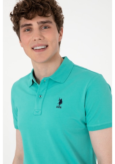 U.S. Polo Assn. Erkek Slim Fit Polo Yaka Mint Basic Tişört 50298011-VR090