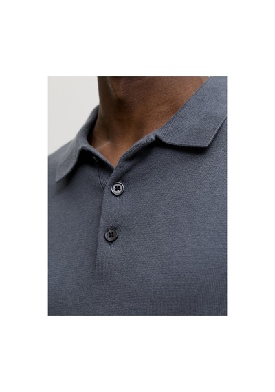 Jack & Jones Jjebasıc Knıt Ls Polo Sn Mavi