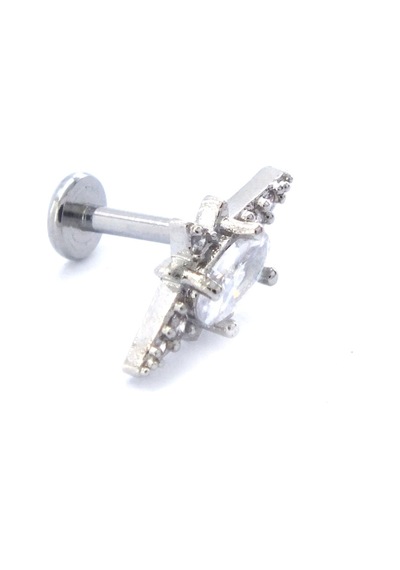 Ferizz 316l Çelik Zirkon Taşlı Kutup Yıldızı Piercing Prc-156 Gümüş